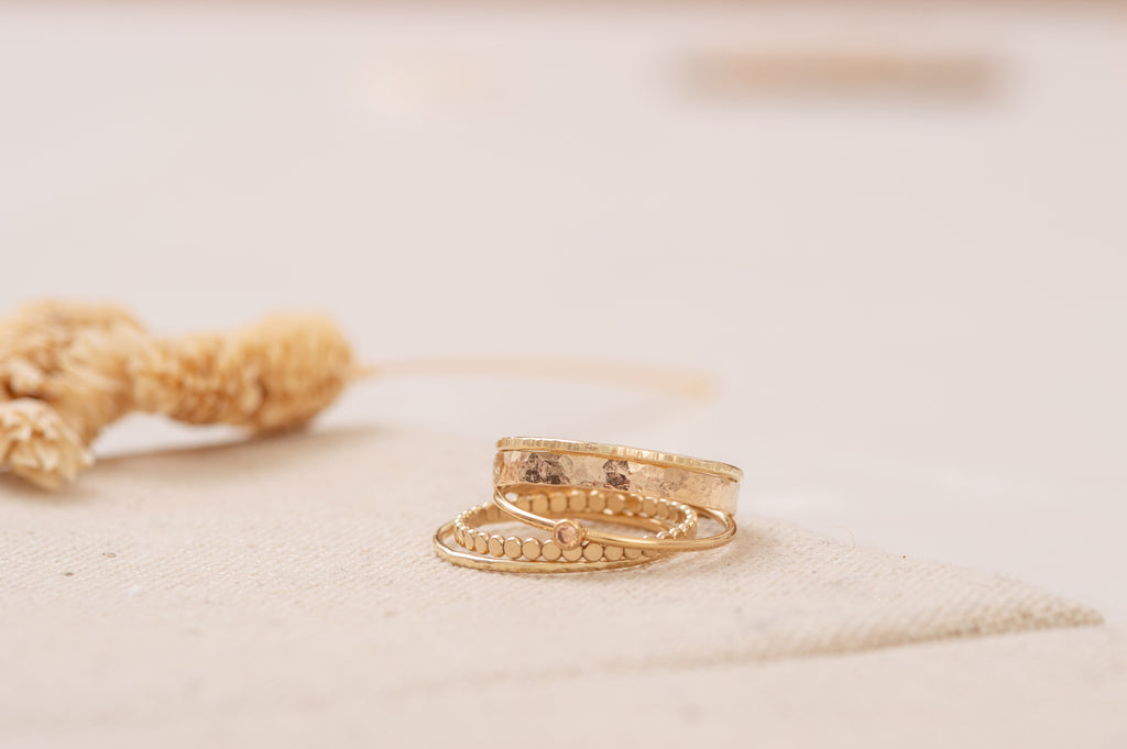 tunisia gold filled ring set