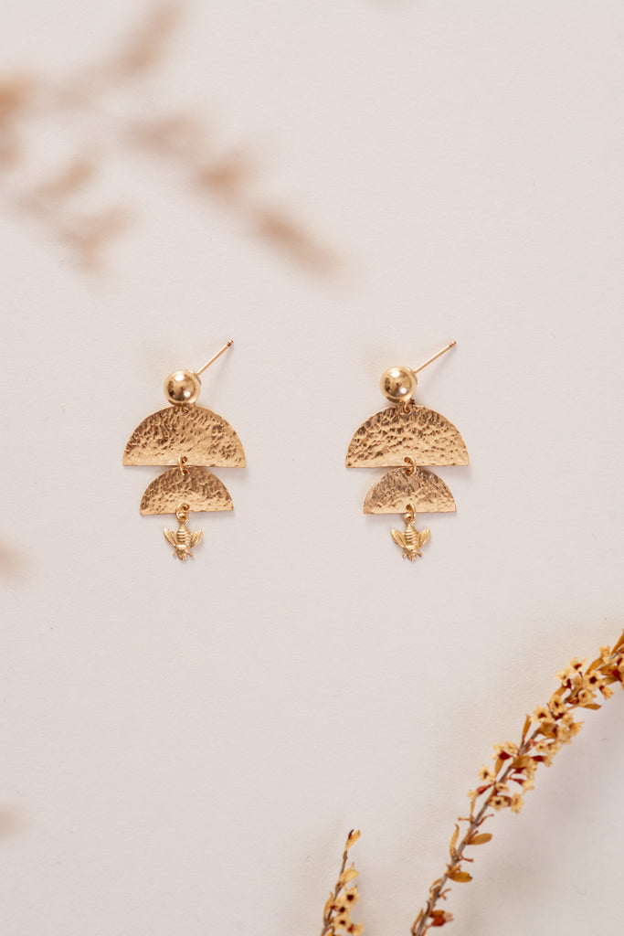 gold filled bhutan inspired earrings