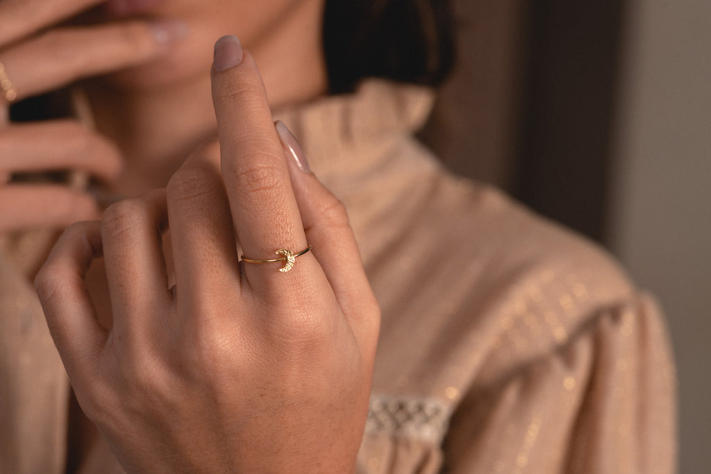 crescent gold filled ring